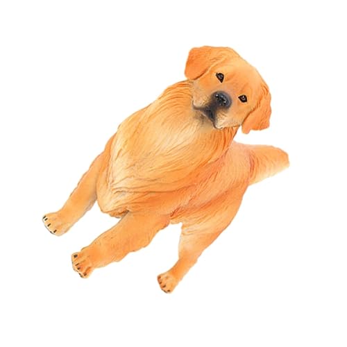 CHICAMPERA Golden Retriever-Ornament Simulation Golden Retriever-Modell Dekoratives Tiermodell Hundemodellverzierung Für Hundefiguren Orange Plastik von CHICAMPERA