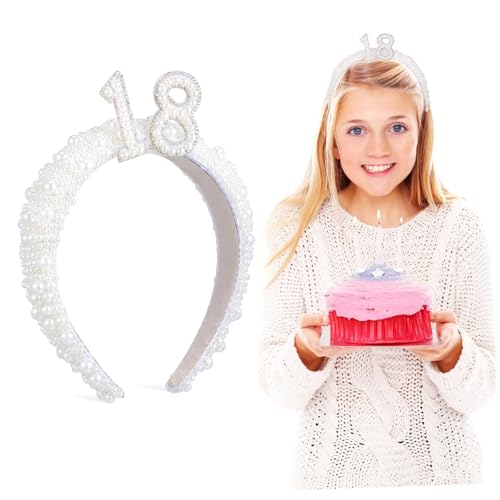CHICAMPERA Happy Birthday Haarreif mit Perlenkrone für Geburtstag Elegantes Partyzubehör und Dekoration für Mädchen als zur CHICAMPERA Happy Birthday Haarreif mit Perlenkrone für Geburtstag Elegantes Partyzubehör und Dekoration für Mädchen als zur von CHICAMPERA