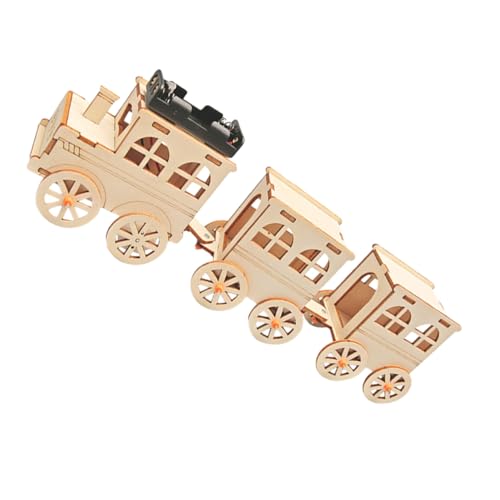 CHICAMPERA Holz Zug Modellbau Bausatz DIY Puzzle für Einfach Zusammenzubauen Fördert Kreativität und Motorische Fähigkeiten für Jungen und Kompatibel mit Verschiedenen Gleissystemen von CHICAMPERA
