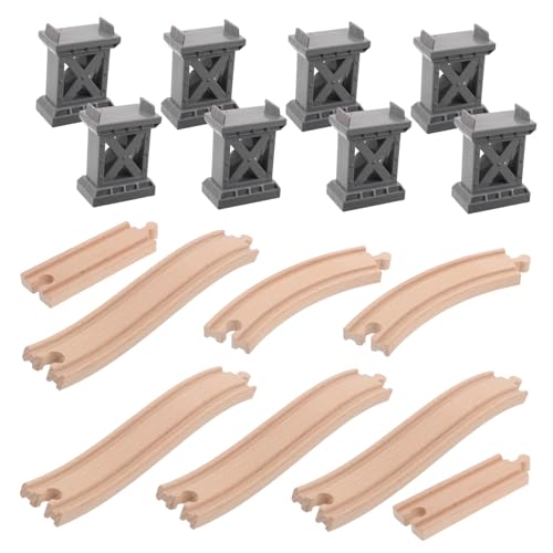 CHICAMPERA Holz Zugschienen Zubehör mit Kreativem Brückenpfeiler und Aufsteigenden Gebogenen Gleisen Robustes Holzspielzeug für Interaktives Familienspiel und Realistische Eisenbahnanlagen CHICAMPERA Holz Zugschienen Zubehör mit Kreativem Brückenpfeiler und Aufsteigenden Gebogenen Gleisen Robustes Holzspielzeug für Interaktives Familienspiel und Realistische Eisenbahnanlagen von CHICAMPERA