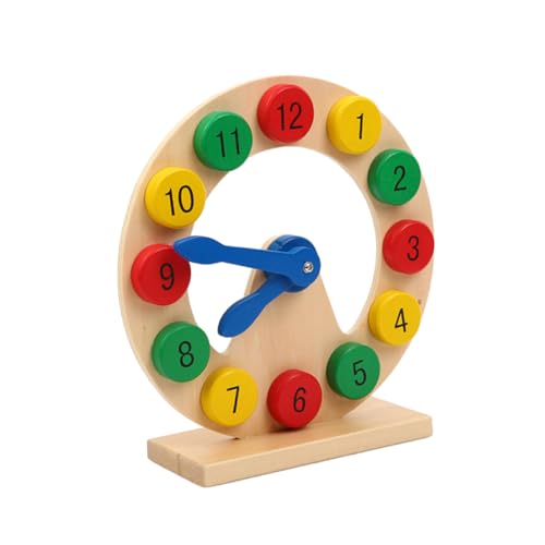 CHICAMPERA Holzbaustein Lernuhr für Formen und Pädagogisches zur Kognitiven Umweltfreundliches Design für Jungen und Perfektes für Kleine von CHICAMPERA
