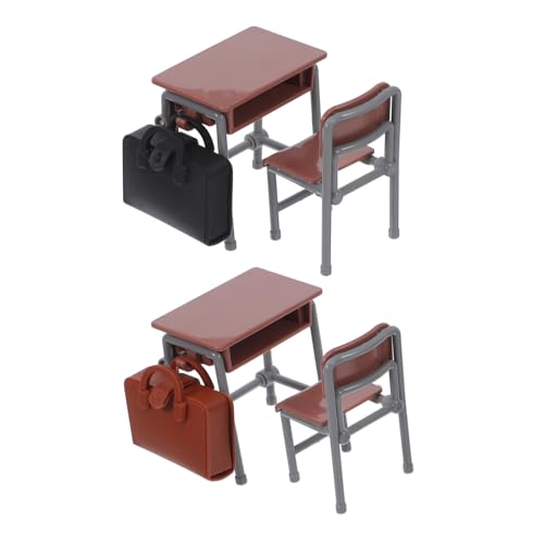 CHICAMPERA Holzschreibtische Stühle Schulranzen Handgefertigte Klassenzimmermöbel für Kreative Rollenspiele und Sammler von CHICAMPERA