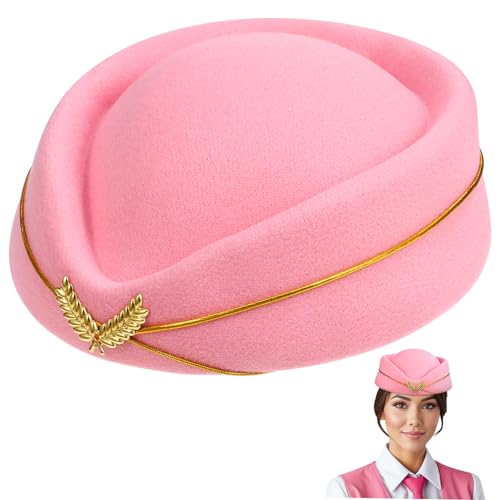CHICAMPERA Hut Damen Stilvoller Stewardess Hut aus Hochwertigem Filz Einheitlicher Cosplay Accessoire für Kostümpartys Bühnenauftritte und Rollenspiele CHICAMPERA Hut Damen Stilvoller Stewardess Hut aus Hochwertigem Filz Einheitlicher Cosplay Accessoire für Kostümpartys Bühnenauftritte und Rollenspiele von CHICAMPERA
