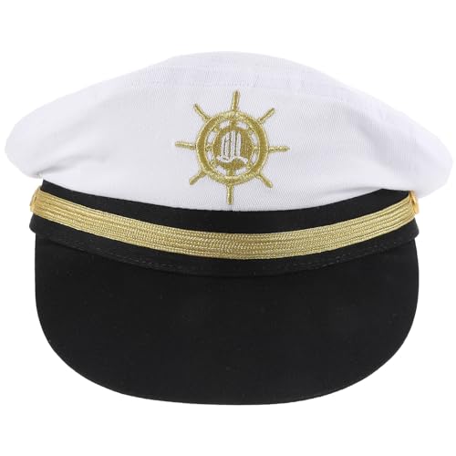 CHICAMPERA Kapitänsmütze Unisex Weicher Leichter Bootshut für Segelpartys Verstellbare Matrosen Hut für Kostüme Rollenspiele Maskeraden Für Männer und Frauen Geeignet von CHICAMPERA