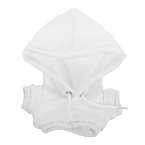 CHICAMPERA Kapuzenpullover Für Puppen Ob11 Puppenkleidung Puppen-Hoodie Kleiner Süßer Kapuzenpullover Süßer Mini-Hoodie Plüschpuppenkleidung Outfits Puppenversorgung Deko Stoff Weiß von CHICAMPERA