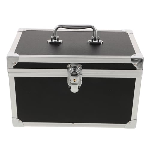 CHICAMPERA Kasten magische Aufbewahrungsbox handhaben Werkzeuge tragen Koffer Werkzeugkoffer mit Metallgriff Aluminiumgehäuse Werkzeugkoffer aus Metall MDF Black von CHICAMPERA