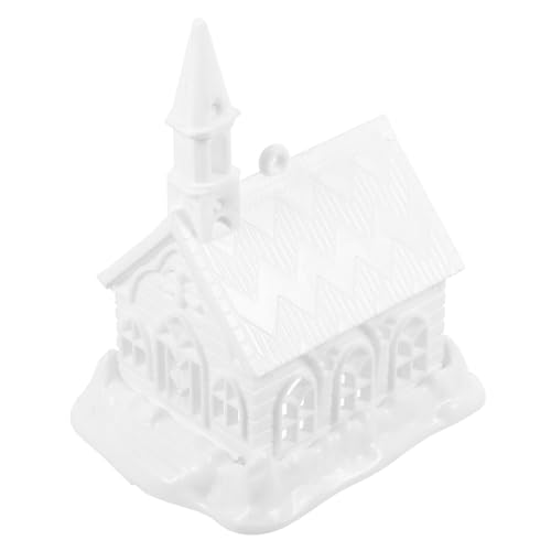 CHICAMPERA Kleine Hausdekoration Schnee Weihnachts-Hüpfburgen Urlaub Weihnachten Dekorationen Weihnachtsdekoration Desktop-Zauber Miniaturmodell Mini-Deko Mini-Dekore Plastik Weiß von CHICAMPERA