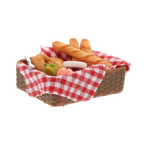 CHICAMPERA Kreative DIY Miniatur Brotkorb Dekoration für Puppenhaus Realistische Harz Handwerkskunst für Spiel und Fotografie von CHICAMPERA
