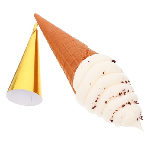 CHICAMPERA Künstliche Eistüte aus Leichtem PVC Stabiles Fake Ice Cone Dekoobjekt für Shop und Zuhause Detailreich Gestaltetes Kreatives Fotografie Requisit und Süße Imitation von CHICAMPERA