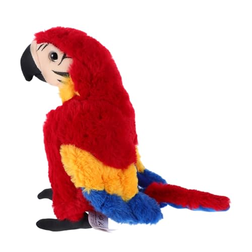 CHICAMPERA Lebensechter Papagei Plüschspielzeug Realistisches Vogel Kuscheltier für Vielseitige Dekoration für Partys und Rote Farbvariante Perfektes Accessoire für Verschiedene Anlässe von CHICAMPERA