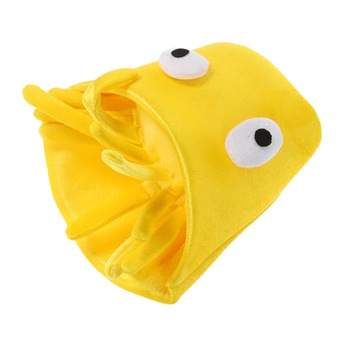 CHICAMPERA Lustige Kartoffelmütze Kostüm Gelbe Mütze Hoher Zylinder Top-hat-kostüm Kuhmädchenhut Verrückte Hüte Hamburger-kostüm Für Heizkissen Stofftier Truthahnhut Samt Yellow von CHICAMPERA