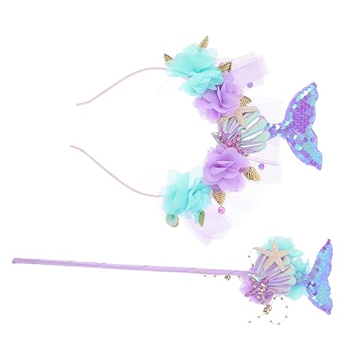 CHICAMPERA Meerjungfrau Kostümset mit Haarreif und Zauberstab Wunderschöne Accessoires für Mädchen für Geburtstagsfeiern und Cosplay Events CHICAMPERA Meerjungfrau Kostümset mit Haarreif und Zauberstab Wunderschöne Accessoires für Mädchen für Geburtstagsfeiern und Cosplay Events von CHICAMPERA
