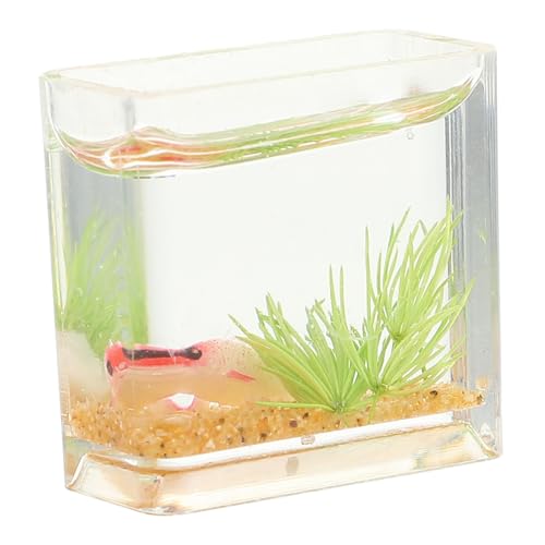 CHICAMPERA Mini-Aquarium Miniaturen Aquarium Aquarium Fischtankdekoration Gefälschter Fisch Ornamente Szene Panzer Klein Miniatur-Aquarium Mini-hausaquarium Simulations-Aquarium-Modell von CHICAMPERA
