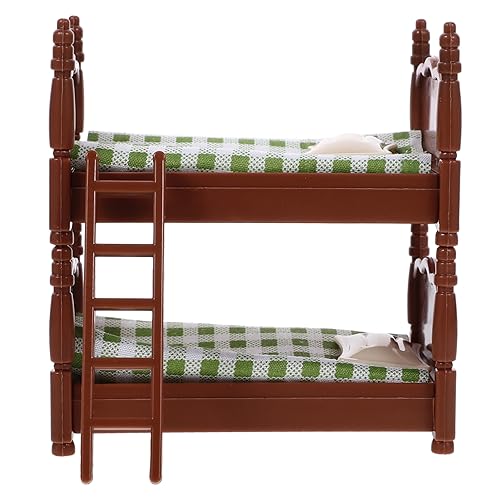 CHICAMPERA Miniatur Etagenbett Für Puppenhaus Realistisches Design Aus Kunststoff Für Mini Schlafzimmerdekoration Vielseitiges Spielzeug Für Puppenliebhaber von CHICAMPERA