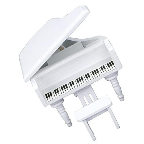 CHICAMPERA Mini-Klavier Miniatur-klavierornament Miniatur-klaviermodell Szenenlayout -Requisite Mini-Piano-Modell Puppenhaus Musikinstrument Puppenhaus Klavier Dekoration Weiß Hölzern CHICAMPERA Mini-Klavier Miniatur-klavierornament Miniatur-klaviermodell Szenenlayout -Requisite Mini-Piano-Modell Puppenhaus Musikinstrument Puppenhaus Klavier Dekoration Weiß Hölzern von CHICAMPERA
