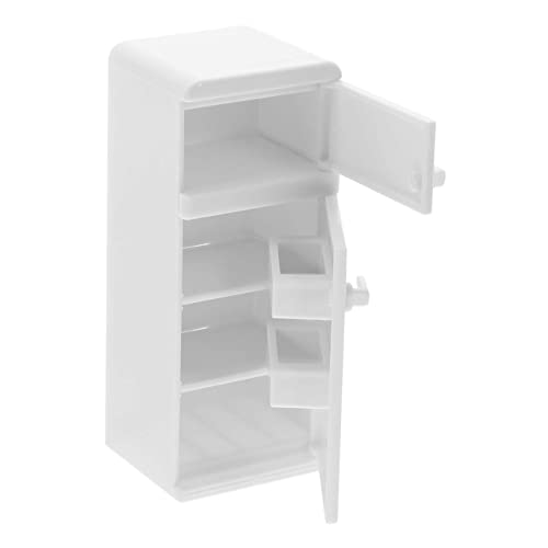 CHICAMPERA Mini-Kühlschrank-Modell Kühlschrank Minikühlschrank zum Basteln Mini -Kühlschrank für Spielhaus Mini-Kühlschrank- Miniatur-Kühlschrankspielzeug Plastik Weiß von CHICAMPERA