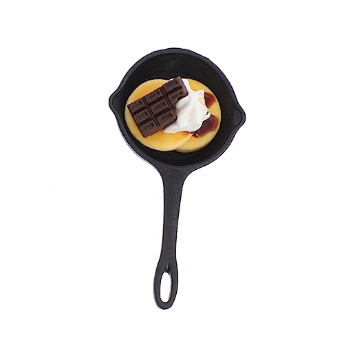 CHICAMPERA Mini -Pfanne Mini-Lebensmittel-Ornament Mini -Essen Sie Hauszubehör Mini Spiel Essen Puppenhaus-Küchenmodell Spielküchenzubehör Miniatur-Lebensmittel Harz Schokolade von CHICAMPERA
