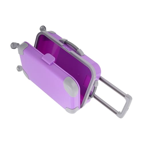CHICAMPERA Mini-Trolley Mini-Reisekoffer Kleiner Koffer für Puppen Spielzeugkoffer Puppenkoffer Minikoffer für Puppen Mini-Koffer schmücken Puppen -Tragenfall Abs Violet von CHICAMPERA