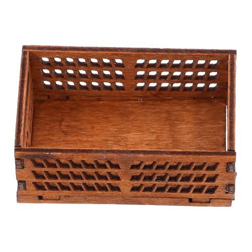 CHICAMPERA Mini -holzrahmenspeicherbox Rollenspiel Puppenhaus Winzig Korb Miniaturen Miniaturverzierung Kleine Kisten Minikisten Dekorativ Minikisten Zum Basteln Miniaturmöbel Hölzern von CHICAMPERA