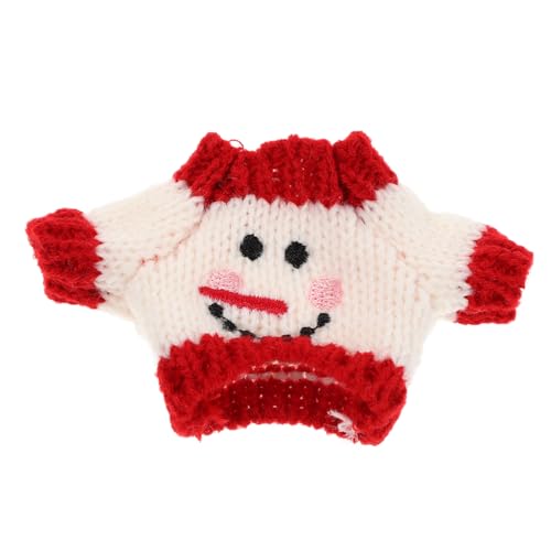 CHICAMPERA Miniatur-Pullover für Puppen Weicher Roter und Weißer Strickpullover mit Lachendem Gesicht Vielseitige Puppenkleidung und Accessoire Geschenk für Geburtstag und Feiertagen von CHICAMPERA