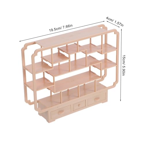 CHICAMPERA Miniatur Puppenhaus Regal aus Kunststoff Detailreich Gestaltetes Miniaturmöbel Vielseitig Einsetzbares Aufbewahrungsregal für Puppenhaus Deko Langlebiges und Realistisches von CHICAMPERA