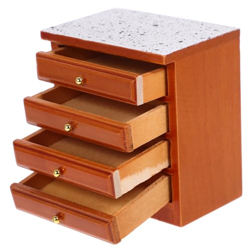 CHICAMPERA Miniaturer Vintage Holz Nachttisch für Puppenhaus Robust und Langlebig für DIY Bastelprojekte Vielfältige Nutzung Wohnzimmer und Schlafzimmer von CHICAMPERA