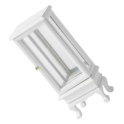 CHICAMPERA Miniaturmöbel Vitrine für Puppenhaus Elegantes Weißes Design Multifunktional für Wohnzimmer Schlafzimmer und Studienräume für Kleine Räume Präsentation Ihrer Schätze von CHICAMPERA