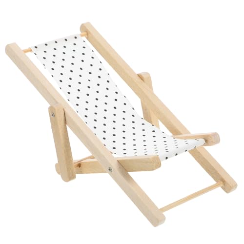 CHICAMPERA Miniaturmöbel holzmöbel Beach House deko Puppenhaus Accessoires puppenstubenmöbel Dollhouse zubehör Mini-Hausverzierung Mini-Hausstuhlmodell Mini Beach Stuhl Mini-Stuhl Stoff Black von CHICAMPERA
