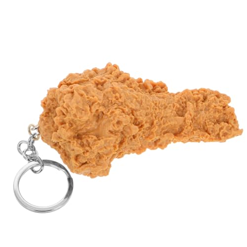 CHICAMPERA Nachahmung Von Gebratenem Hühnerbein-schlüsselanhänger, Realistischer Gefälschter Hühnerbein-flügel-schlüsselanhänger, Cooles Fast-Food-Spielzeug Für Rucksack, Taschen, Geldbörse, von CHICAMPERA