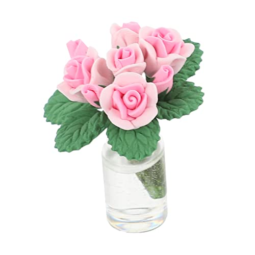 CHICAMPERA Puppenhaus Rosen Mini Blumen Ornament Rosendekor Eingetopft Drinnen Künstliche Bonsai-Dekoration Kleiner Rosenbonsai Rosa Ton CHICAMPERA Puppenhaus Rosen Mini Blumen Ornament Rosendekor Eingetopft Drinnen Künstliche Bonsai-Dekoration Kleiner Rosenbonsai Rosa Ton von CHICAMPERA