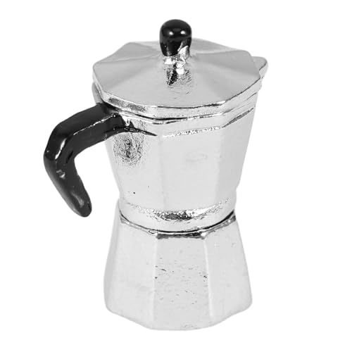 CHICAMPERA Puppenhaus -kaffeekanne Simulation Kaffeekanne Mini-kaffeekanne Mini-Foto-Requisite -kaffeekanne Mini-puppenhaus- Hausdeko Mini Mini-hausbedarf Legierung Silver von CHICAMPERA