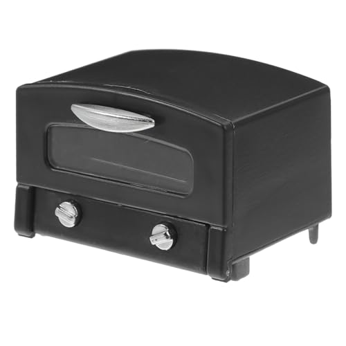 CHICAMPERA Puppenhausofen Mini-zimmerofen Kinderspielzeug Wohnaccessoire Mini-backofen- Simuliertes Küchenspielzeug Mini-backspielzeug Backen Mini-ofen Plastik Black von CHICAMPERA