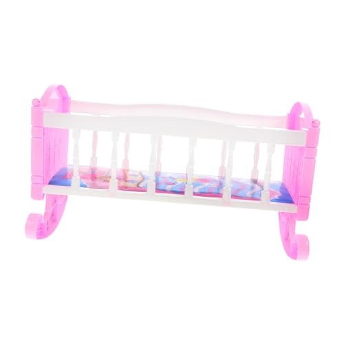 CHICAMPERA Puppenschüttlerspielzeug Puppenstubenmöbel Mädchen Bett für Puppe für Mädchen Kinderpuppen-Krippenspielzeug Puppenbettmodell Puppenhausbett Plastik von CHICAMPERA