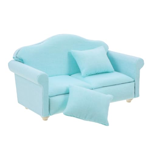 CHICAMPERA Miniatur Sofa Für Puppenhaus Maßstab Elegantes Design Für Wohnzimmer-Dekoration Feine Verarbeitung Spielzeug Zubehör Grünes Mini Möbel von CHICAMPERA