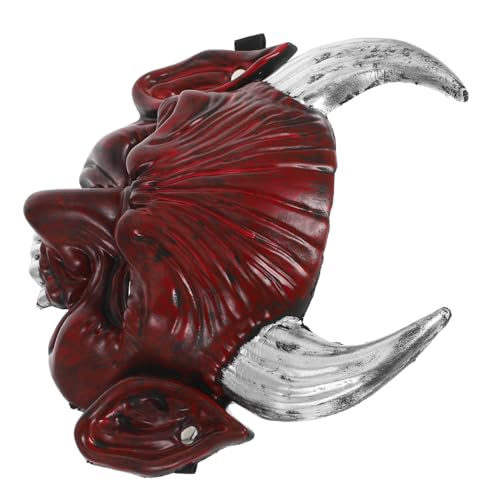 CHICAMPERA Rote Teufelsmaske mit Hörnern Verstellbare Passform für Erwachsene und Jugendliche für Cosplay und Partys von CHICAMPERA