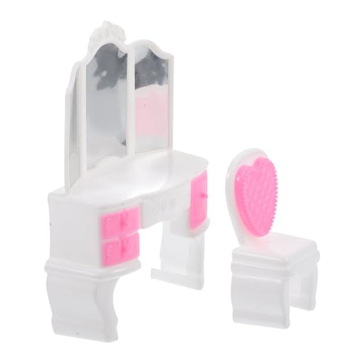 CHICAMPERA Simulation Schminktisch Stuhl Set für Mädchen Miniatur Puppenhaus Möbel Spielset für Kreatives Rollenspiel für Kleinkinder und Vorschulkinder CHICAMPERA Simulation Schminktisch Stuhl Set für Mädchen Miniatur Puppenhaus Möbel Spielset für Kreatives Rollenspiel für Kleinkinder und Vorschulkinder von CHICAMPERA