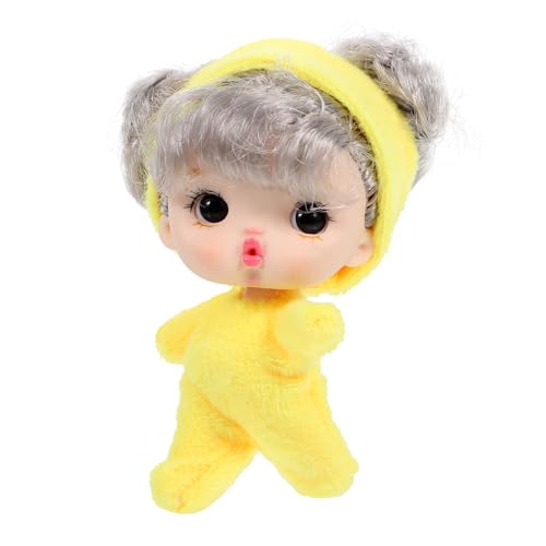 CHICAMPERA Simulationspuppe Minipuppe Puppen Dekoration Mini-Puppenspielzeug Cartoon-Mädchen- Mädchen Weiche Babypuppe für Kleinkinder Mädchen Mini Plastik Yellow von CHICAMPERA