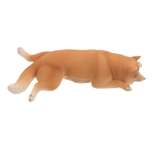 CHICAMPERA Simulierte Hundestatue Realistische Spielzeughund Plastikhund Model Tier Simulations Ornament Schlafte Hund Figur Dekorative Welpenstatue von CHICAMPERA