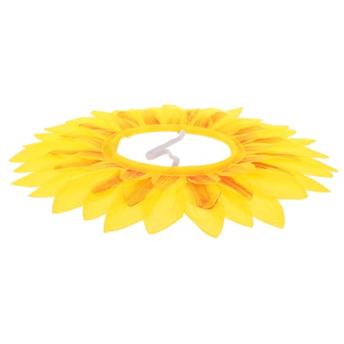CHICAMPERA Sonnenblumen kopfbedeckung Gelb Lustige Party Cosplay requisite für Sportfeste Sichere Bequeme Blütenhaube Geeignet für Tanz Fotografie Halloween und Karneval von CHICAMPERA