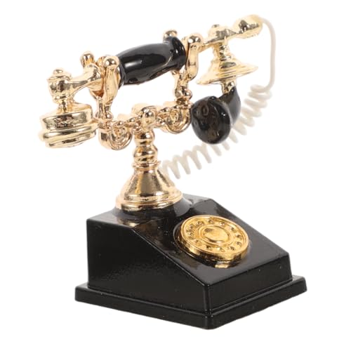 CHICAMPERA Vintage Miniatur Telefon Modell Für Puppenhaus Retro Rotations-Telefon Figurine Dekoratives Möbelstück Für Puppenhaus-szenen Schwarzes Design Nostalgische Tischdekoration CHICAMPERA Vintage Miniatur Telefon Modell Für Puppenhaus Retro Rotations-Telefon Figurine Dekoratives Möbelstück Für Puppenhaus-szenen Schwarzes Design Nostalgische Tischdekoration von CHICAMPERA