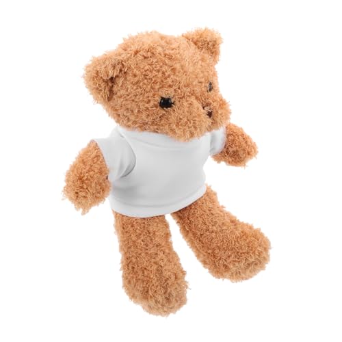 CHICAMPERA Weicher Kuscheliger DIY-teddybär mit Sublimationsdruck Weißem Blanko-t-Shirt Personalisierbar für Kinderpartys Geburtstage Geschenkidee für Erwachsene von CHICAMPERA