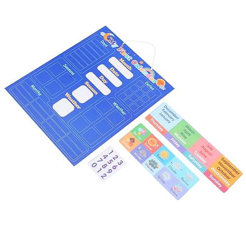 CHICAMPERA kinderzimmer wanddeko wandpolsterung kinderzimmer magnetplatten kindergeschenk Stengel Heimschulkalender und Wetter Kalender-Taschendiagramm Magnet aus Gummi Blue von CHICAMPERA