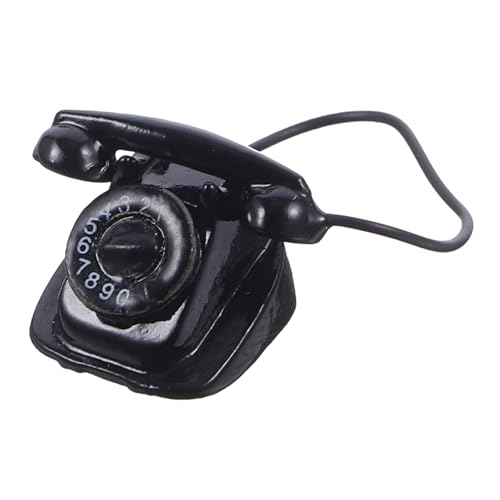 CHICAMPERA puppenhaus Telefon für kinderspielzeug kindergeschenk Puppenhaus-Miniaturtelefon Puppenstubenmöbel und Zubehör Puppenhausbedarf Retro-Miniaturtelefon Metall Black CHICAMPERA puppenhaus Telefon für kinderspielzeug kindergeschenk Puppenhaus-Miniaturtelefon Puppenstubenmöbel und Zubehör Puppenhausbedarf Retro-Miniaturtelefon Metall Black von CHICAMPERA