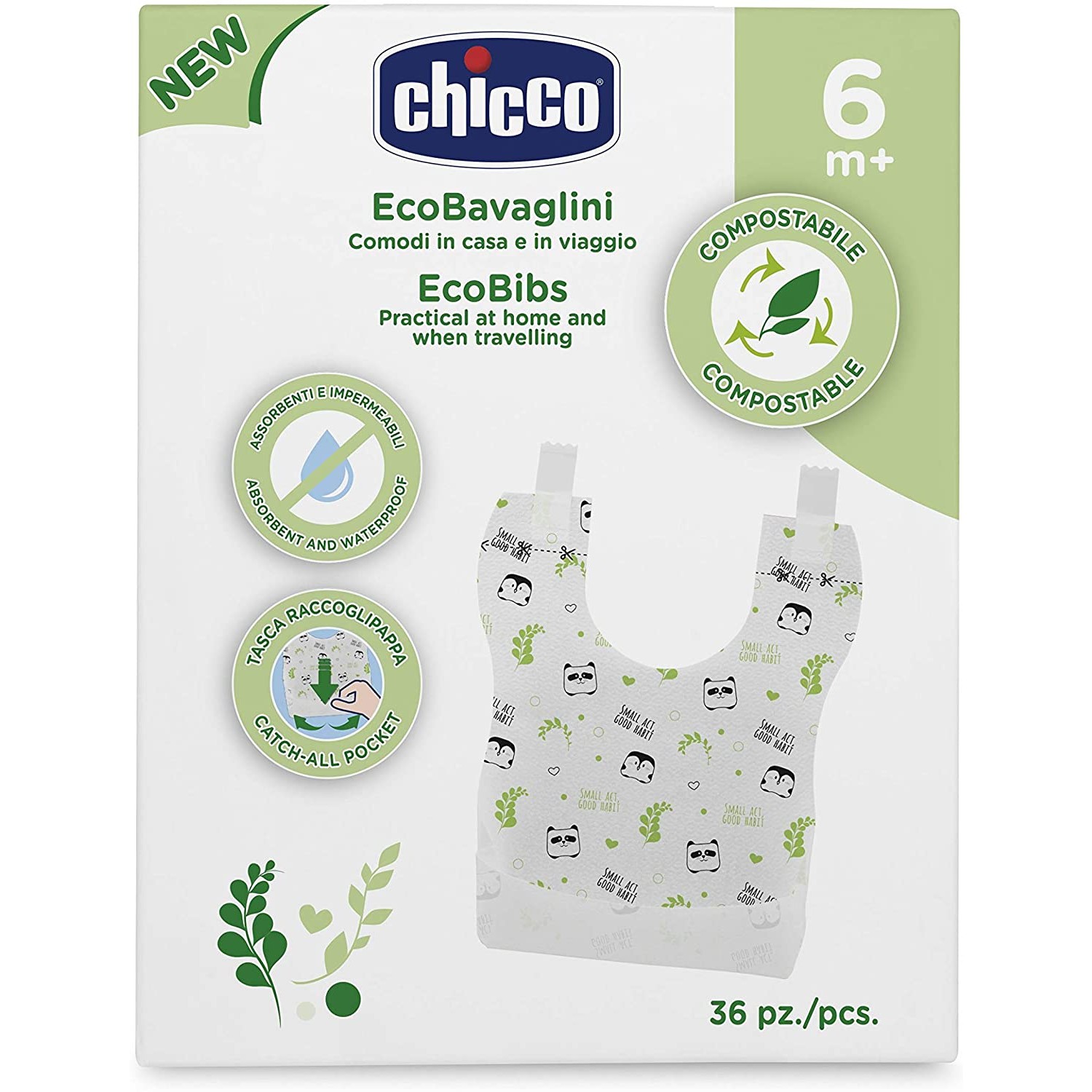 Chicco Einweg kompostierbare Lätzchen 36 Stk Chicco Einweg kompostierbare Lätzchen 36 Stk von CHICCO