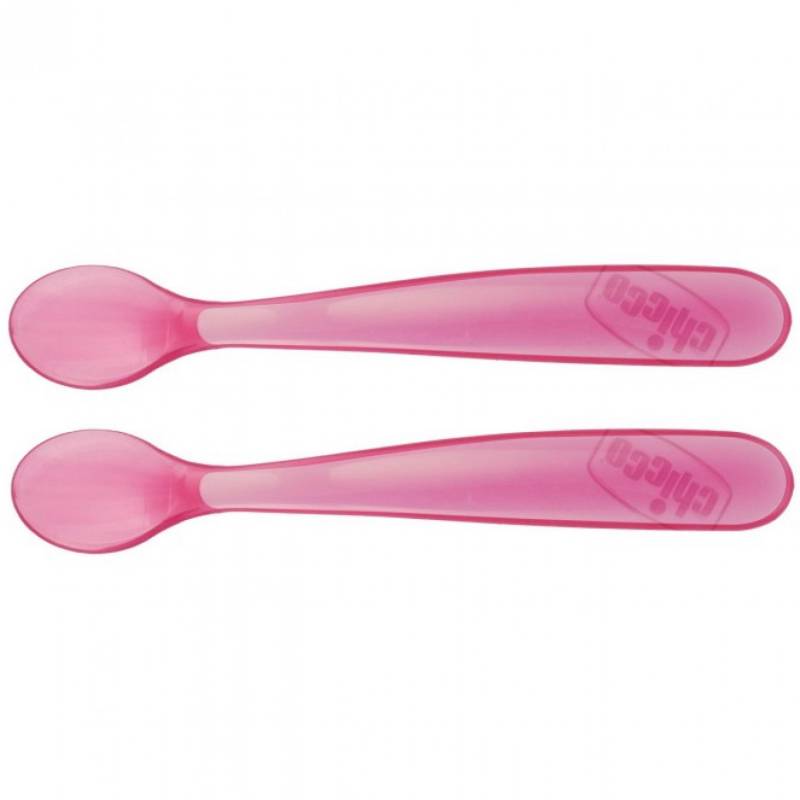 Chicco Langer Fütterlöffel Aus Weichem Silikon - Duopack - Girl - 6 Monate Plus von CHICCO