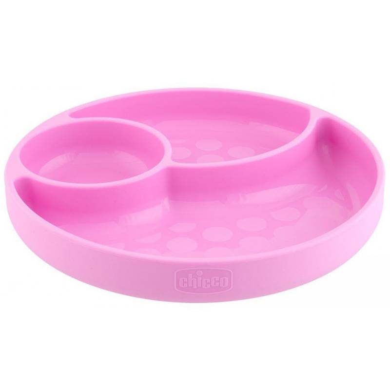 Chicco Platte mit Saugnapf aus rosa Silikon von CHICCO