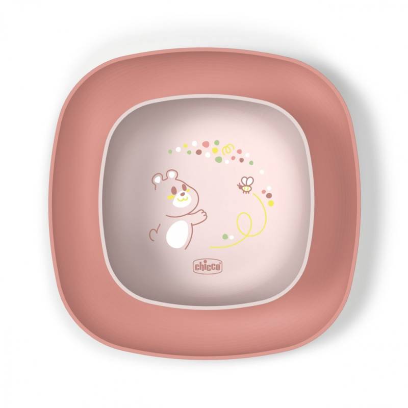 Set Ciotola e Piatto Piano Chicco Rosa 12m+ von CHICCO
