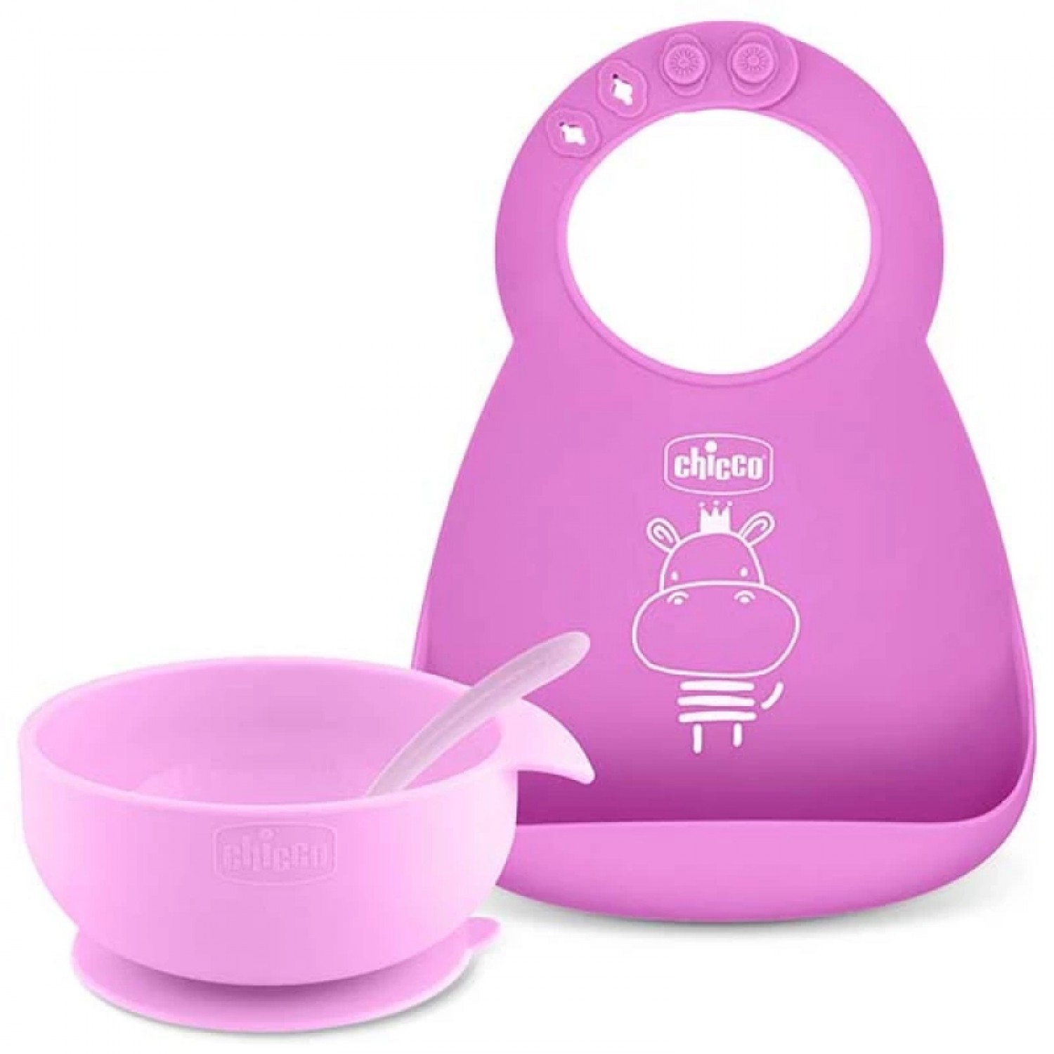 Set Pappa Chicco Easy Start in Silicone Rosa 6m+ von CHICCO