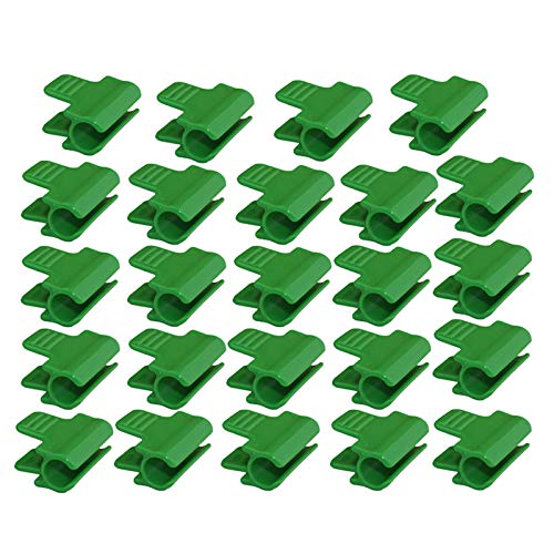 DRYEN 24 Stück Gartenclips, Rohrschellen, Schuppenfolie, Zubehör, Außendurchmesser 16 mm, Pflanzenstecker, Kunststoff-Folienklammern, Gewächshaus-Reihen-Abdeckschellen von CHICHL