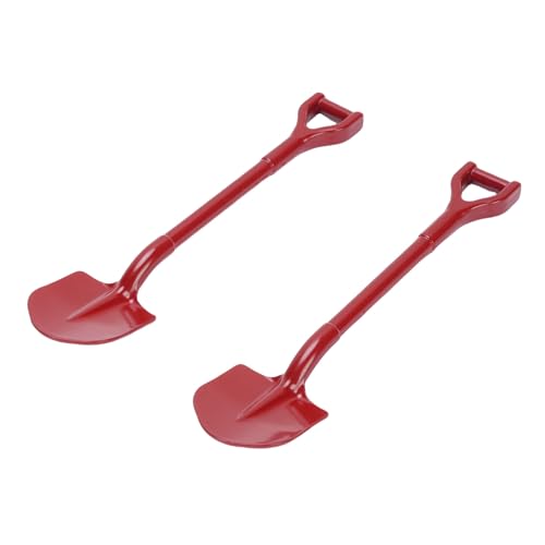 CHICIRIS 1/10 Skala RC Accessoires RC Crawler Metall Shovel Kit Legierung Wege Proof Impact Proof Schaufeln Set Realistic Design Two Pack für Thematische Szene Displays (Rot) von CHICIRIS